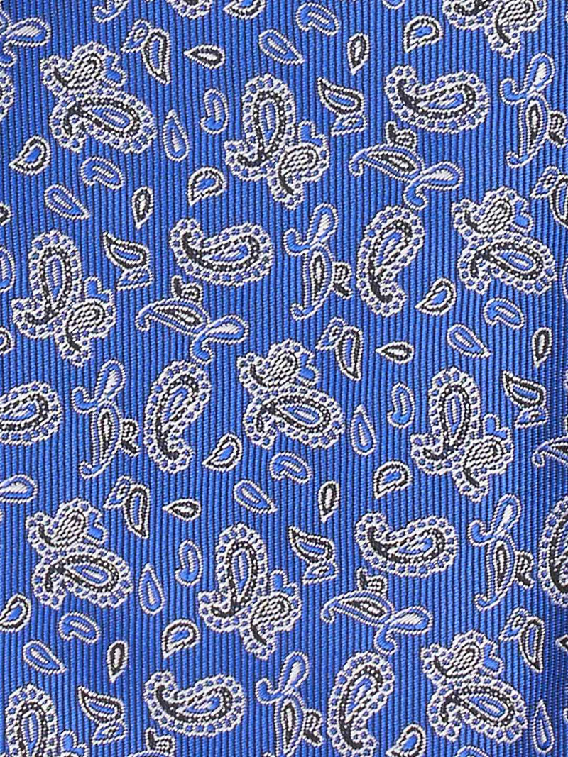 Blue Paisley Woven Cravat & Pocket Square Set - TOSSIDO