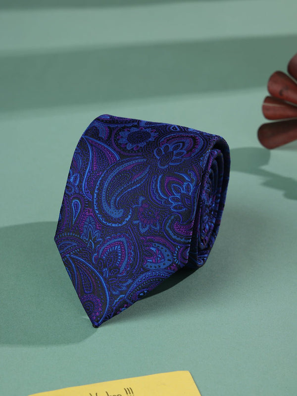 Blue Paisley Woven Necktie - TOSSIDO