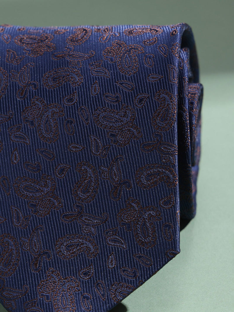 Blue Paisley Woven Necktie - TOSSIDO