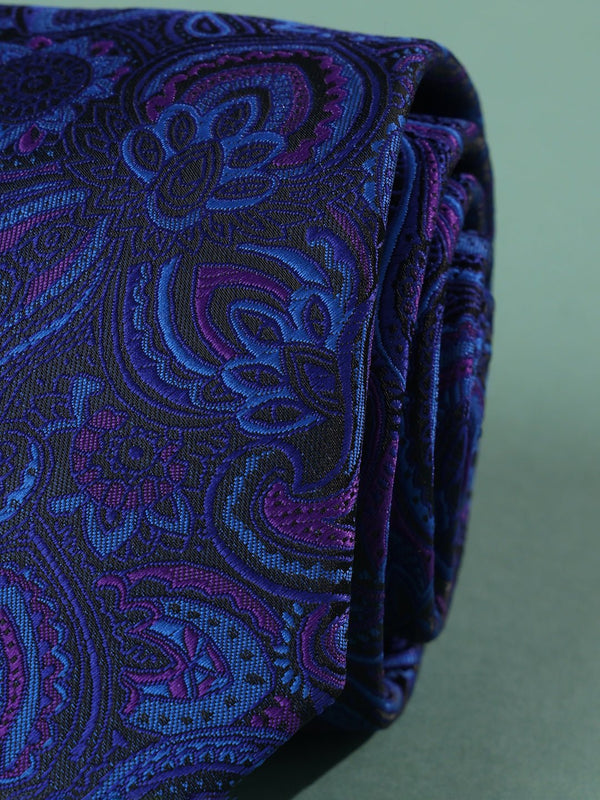 Blue Paisley Woven Necktie - TOSSIDO