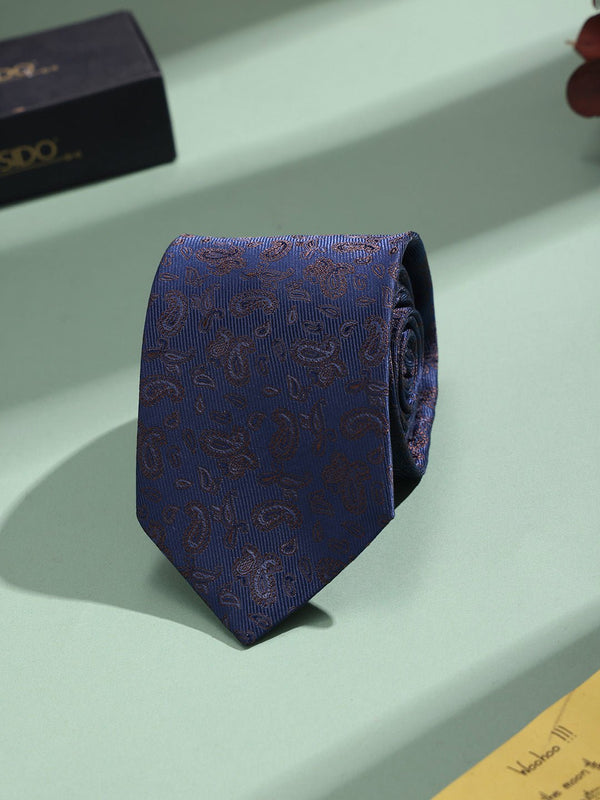 Blue Paisley Woven Necktie - TOSSIDO