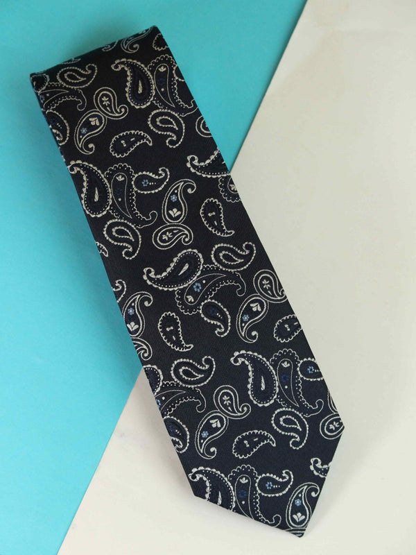 Blue Paisley Woven Silk Necktie - TOSSIDO