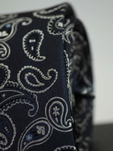 Blue Paisley Woven Silk Necktie - TOSSIDO