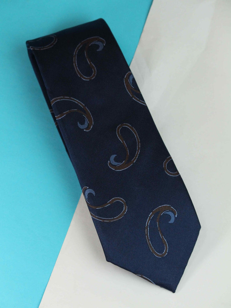 Blue Paisley Woven Silk Necktie - TOSSIDO