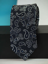 Blue Paisley Woven Silk Necktie - TOSSIDO