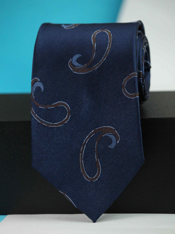 Blue Paisley Woven Silk Necktie - TOSSIDO