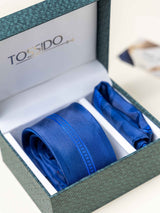 Blue Panel Necktie Gift - set - TOSSIDO