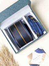 Blue Panel Necktie Gift - set - TOSSIDO