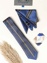 Blue Panel Necktie Gift - set - TOSSIDO
