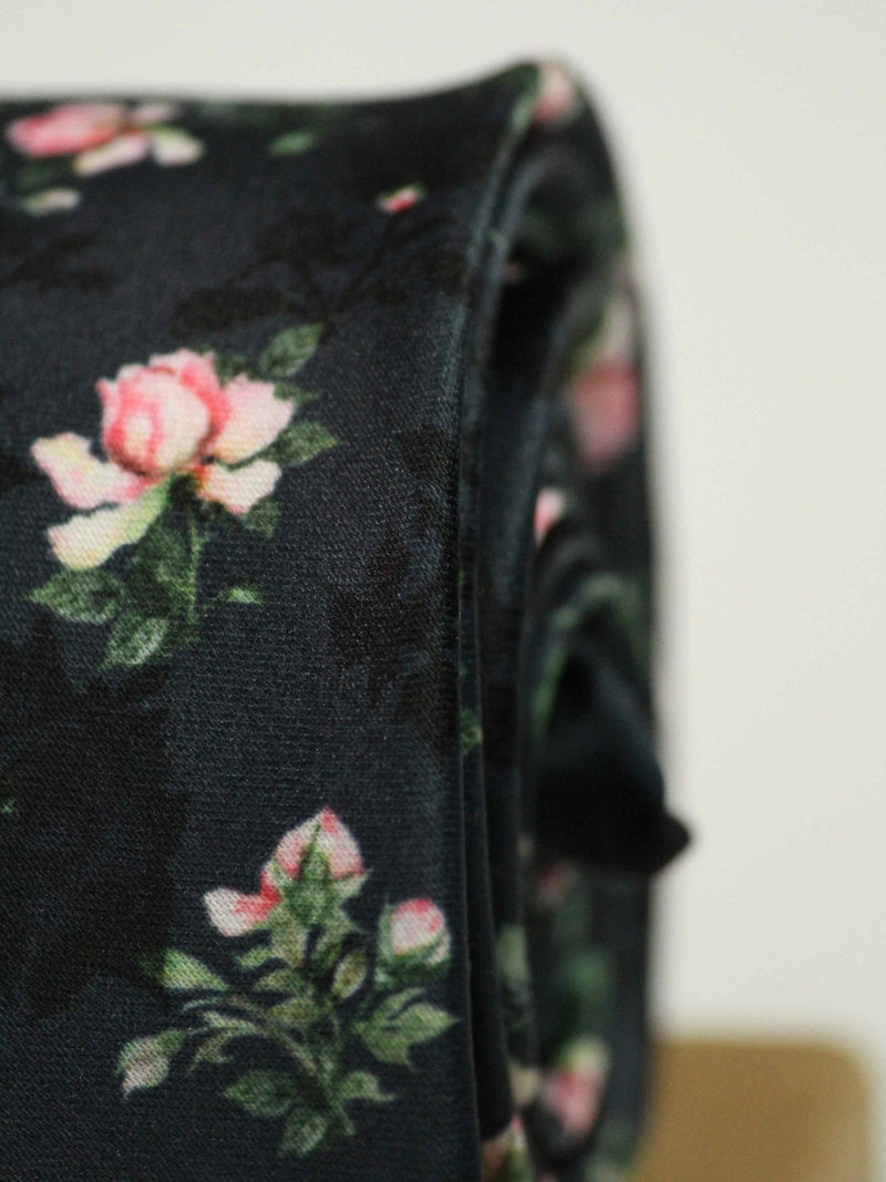 Blue & Pink Floral Printed Necktie - TOSSIDO
