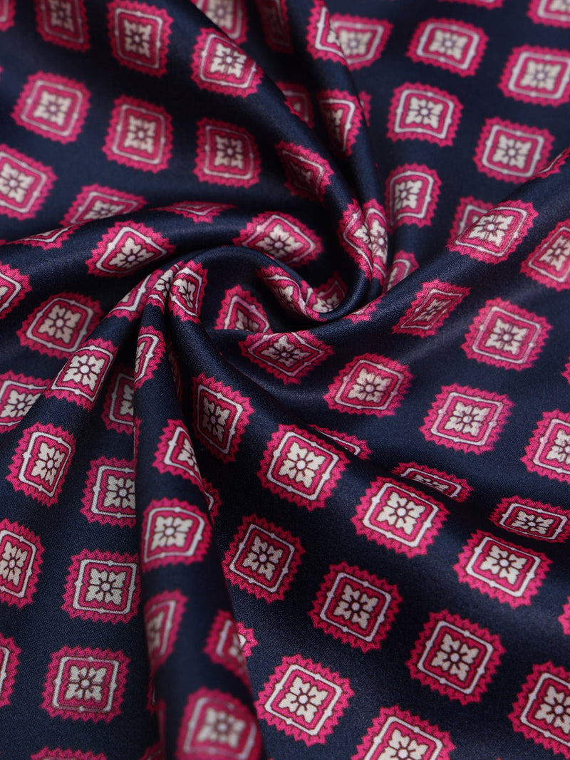 Blue & Pink Geometric Pocket Square - TOSSIDO