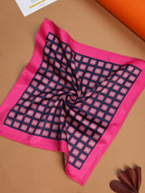 Blue & Pink Geometric Pocket Square - TOSSIDO