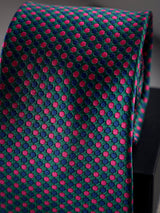 Blue & Pink Polka Woven Long Necktie - TOSSIDO