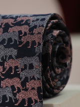 Blue & Pink Tiger Handmade Silk Necktie - TOSSIDO