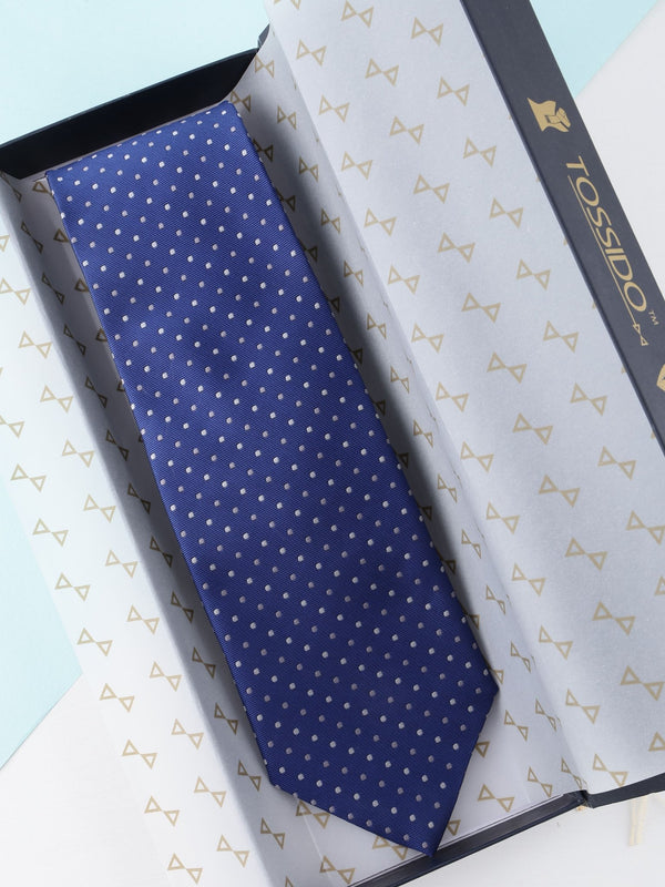 Blue Polka Broad Necktie - TOSSIDO