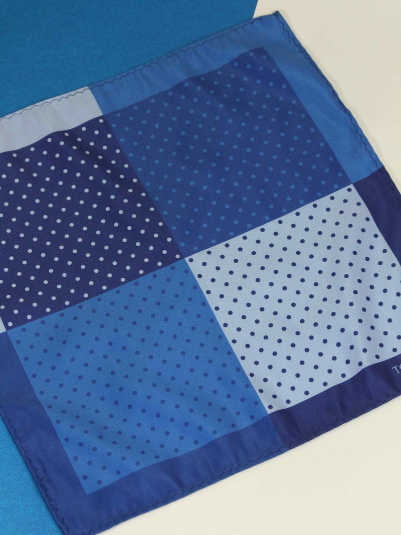 Blue Polka Printed Pocket Square - TOSSIDO
