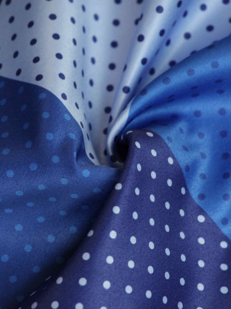 Blue Polka Printed Pocket Square - TOSSIDO