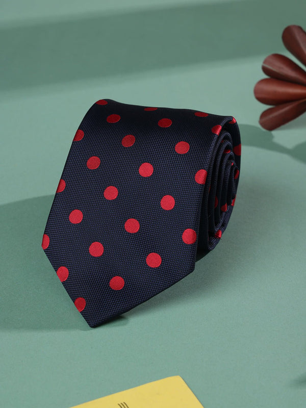 Blue Polka Woven Necktie - TOSSIDO