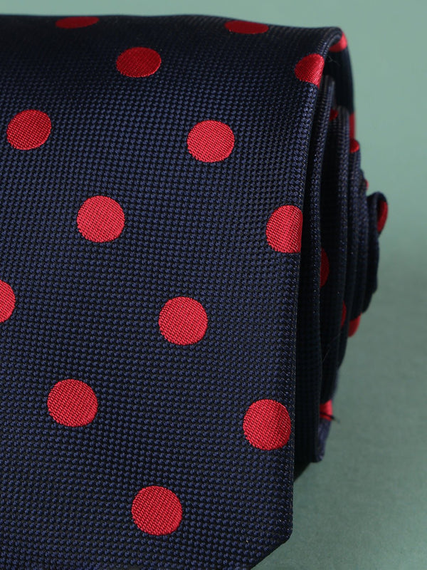 Blue Polka Woven Necktie - TOSSIDO