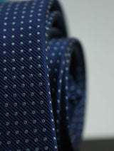 Blue Polka Woven Silk Necktie - TOSSIDO