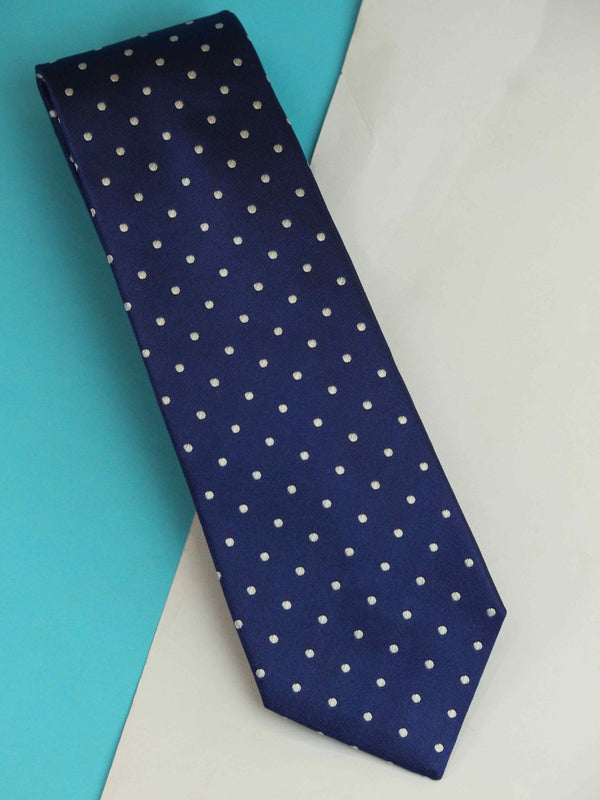 Blue Polka Woven Silk Necktie - TOSSIDO