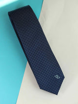 Blue Polka Woven Silk Necktie - TOSSIDO