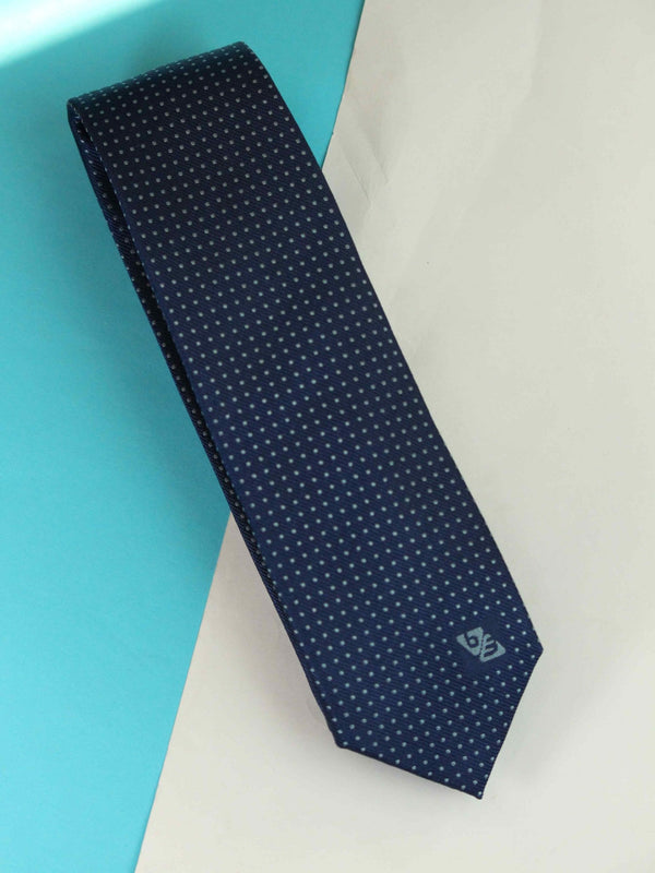 Blue Polka Woven Silk Necktie - TOSSIDO