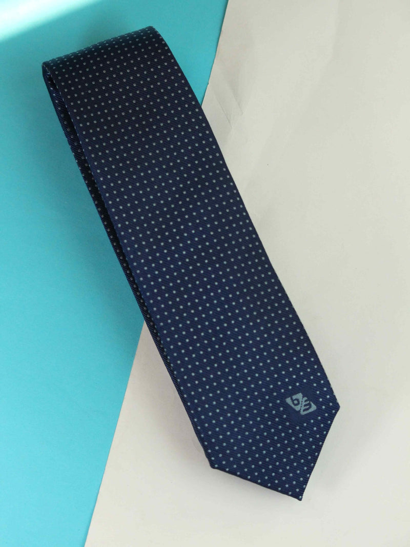 Blue Polka Woven Silk Necktie - TOSSIDO