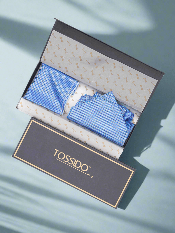 Blue Prism - Woven Ascot & Pocket Square - TOSSIDO