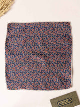 Blue & Red Floral Jacquard Pocket Square - TOSSIDO