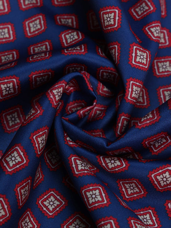 Blue & Red Geometric Pocket Square - TOSSIDO