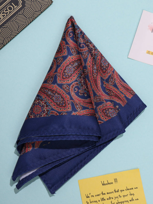 Blue & Red Paisley Pocket Square - TOSSIDO