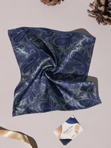 Blue & Sage Paisley Performance Silk™ Pocket Square - TOSSIDO