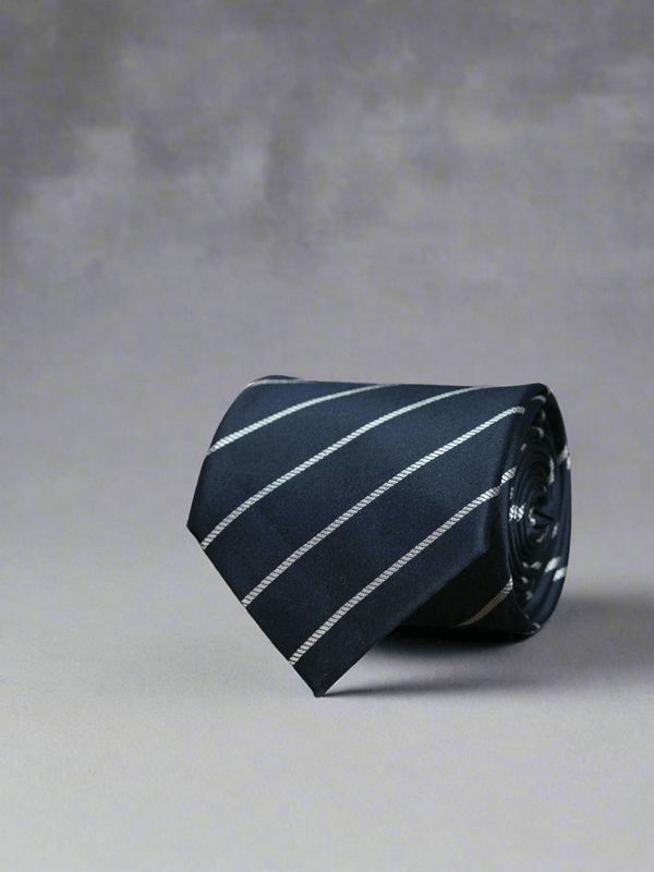 Blue & Silver Zebra Necktie - TOSSIDO