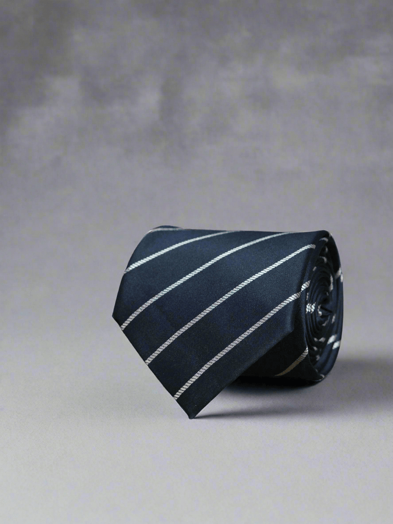 Blue & Silver Zebra Necktie - TOSSIDO
