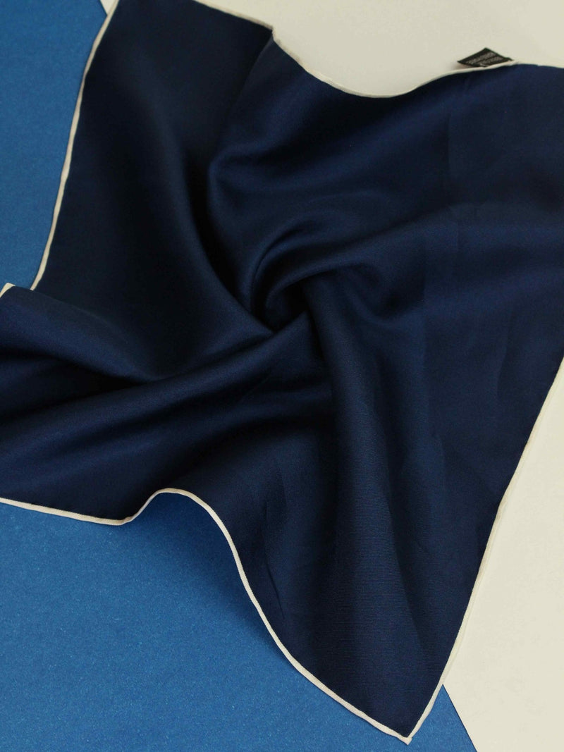 Blue Solid Silk Pocket Square - TOSSIDO