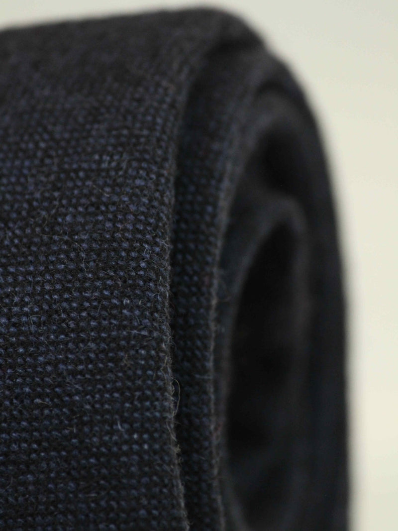 Blue Solid Wool Skinny Necktie - TOSSIDO