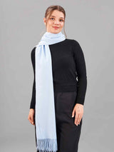 Blue Solid Woolen Muffler - TOSSIDO