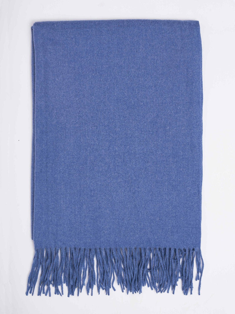 Blue Solid Woolen Muffler - TOSSIDO