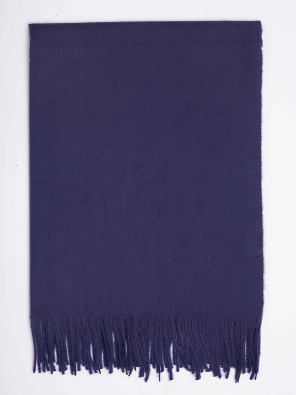Blue Solid Woolen Muffler - TOSSIDO