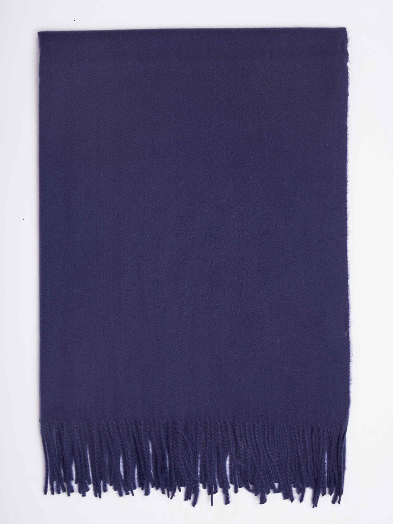 Blue Solid Woolen Muffler - TOSSIDO