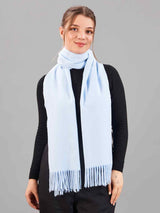 Blue Solid Woolen Muffler - TOSSIDO