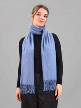Blue Solid Woolen Muffler - TOSSIDO