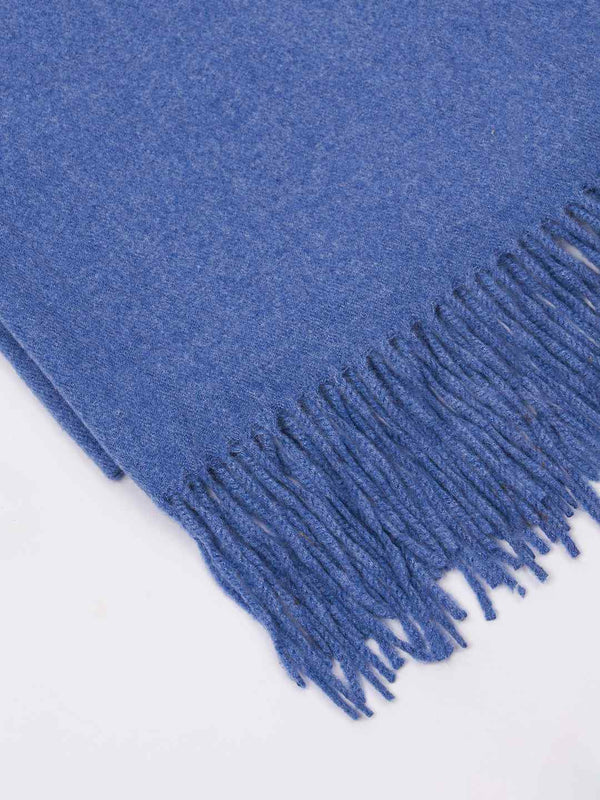 Blue Solid Woolen Muffler - TOSSIDO