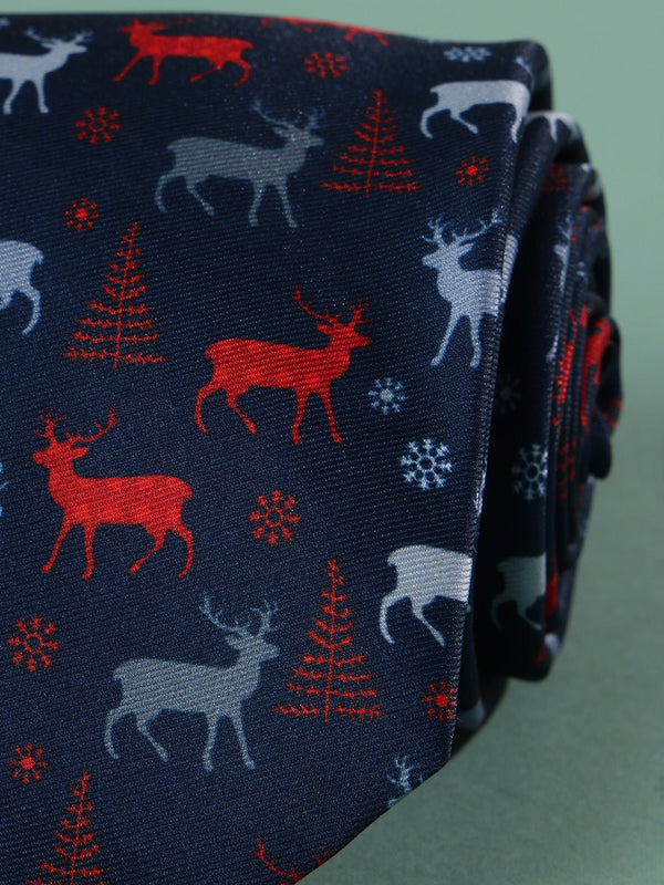 Blue Stag Printed Necktie - TOSSIDO