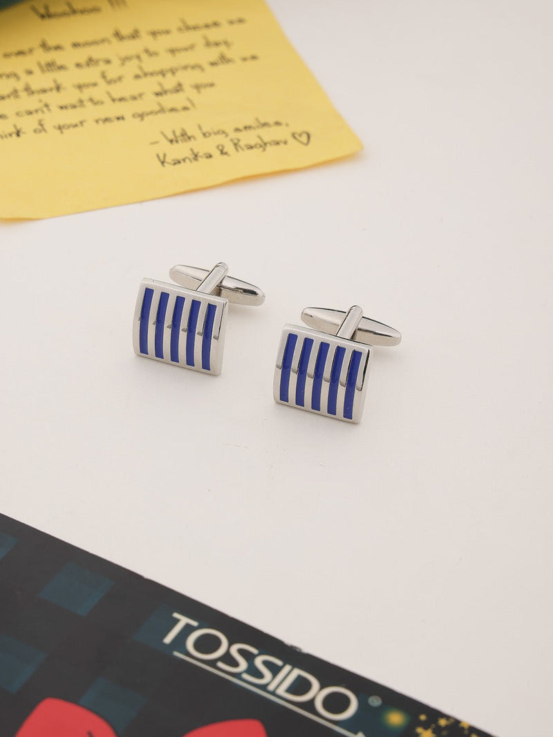 Blue Stripe Cufflinks - TOSSIDO