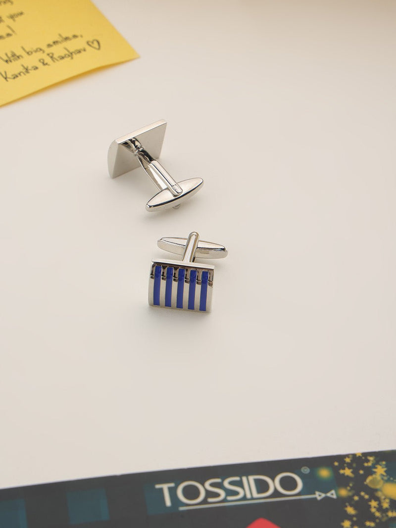 Blue Stripe Cufflinks - TOSSIDO