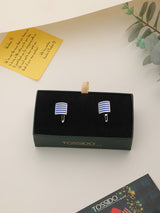 Blue Stripe Cufflinks - TOSSIDO