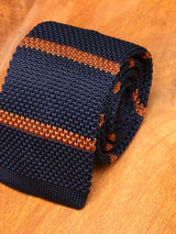 Blue Stripe Knitted Necktie - TOSSIDO