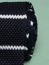 Blue Stripe Silk Knitted Necktie - TOSSIDO